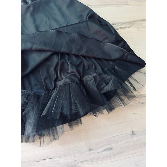 Y2K Byer Tulle Black AlIen Satin Skirt Waist 27" Small Goth wimsygoth Withcy - Picture 8 of 9